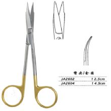 金鐘精細(xì)手術(shù)剪彎尖 JA2602 12.5cm 彎尖 金圈（解剖）