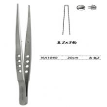 金鐘顯微鑷直 NA1040 20cm 直 2×3鉤 頭寬 2腦用鑷