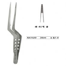 金鐘顯微鑷槍形 NA1020 20cm 槍形 有齒 頭寬 1.0腦用鑷