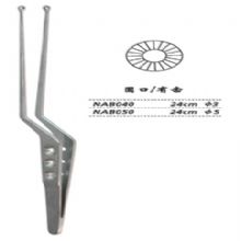 金鐘腫瘤摘除鑷  NAB040 24cm 圓口 有齒 φ3