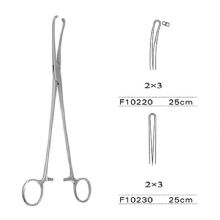 金鐘子宮頸鉗F10220 25cm 彎 2×3齒