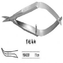 金鐘角膜剪  YBA030 彎鈍 刃長12 扁柄