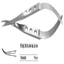 金鐘角膜剪  YBA060 彎鈍 刃長12 圓孔柄（鈦）
