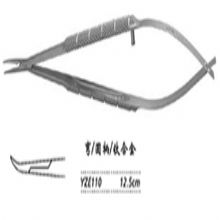 金鐘顯微眼用持針鉗圓柄 YZE110 12.5cm 彎 圓柄（鈦）