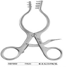 金鐘乳突牽開器  H6F060 14cm 固定式 3×4鉤鈍