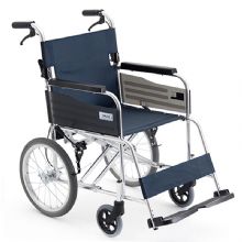 MIKI三貴手動(dòng)輪椅車(chē)MPTC-46JL 藍(lán)色S-3重量11.5公斤，小型便攜，免充氣實(shí)心胎輪椅