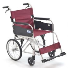 MIKI三貴手動(dòng)輪椅車(chē)MPTC-46JL 紅色 S-2重量11.5公斤，小型便攜，免充氣實(shí)心胎 老人輪椅車(chē)