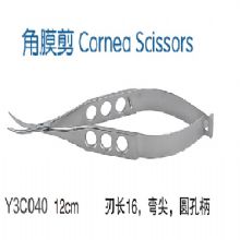 金鐘角膜剪  Y3C040 彎尖 刃長16 圓孔柄