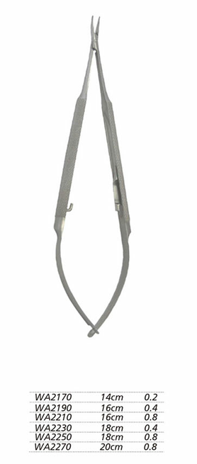 金鐘顯微持針鉗彎 WA2170 14cm彎 頭寬0.2帶鎖