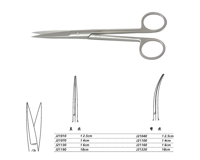 金鐘手術(shù)剪直尖 J21010 12.5cm 直尖