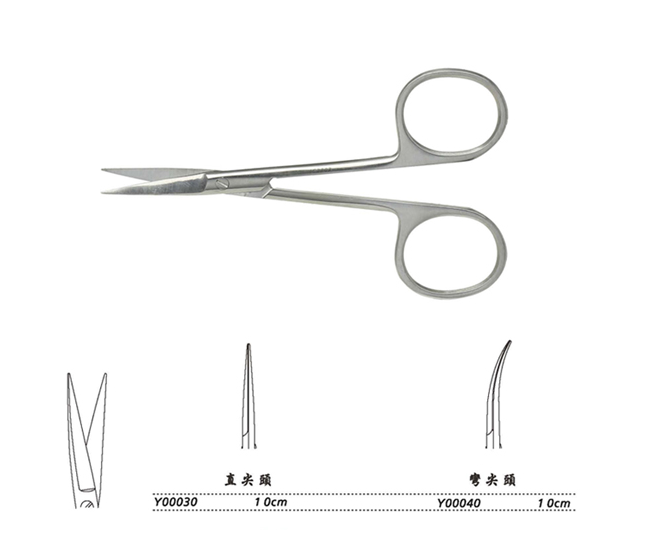 金鐘眼用剪Y00030 10cm 直尖頭