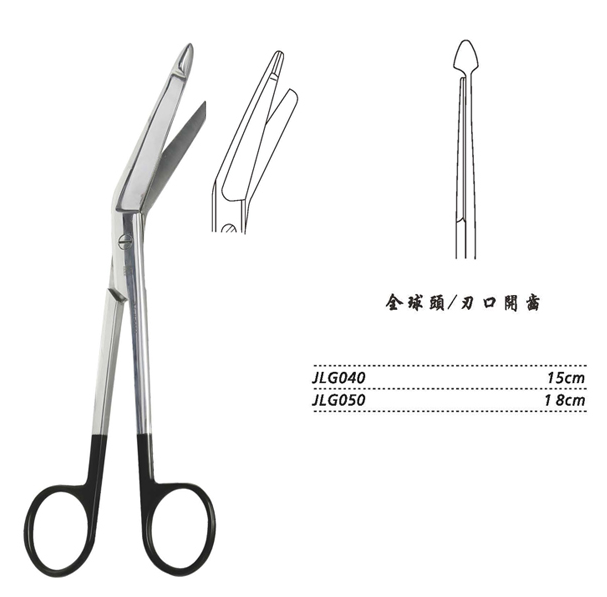 金鐘紗布繃帶剪 JLG040 15cm 全球頭 刃口開齒WD