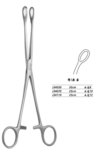 金鐘海綿鉗彎無齒 J34070 25cm 彎無齒 頭寬 10