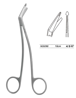 金鐘顯微剪神經剪 N20290 16cm 側彎40° 凸圓頭 指圈柄