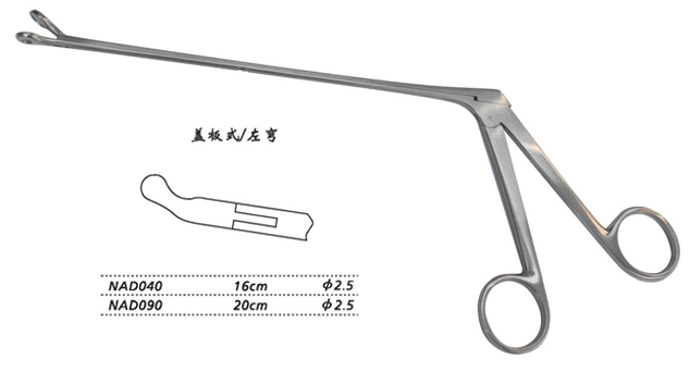 金鐘腫瘤摘除鉗NAD040 16cm 蓋板式 左彎 φ2.5