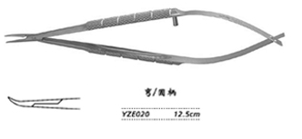 金鐘顯微眼用持針鉗圓柄 YZE020 12.5cm 彎 圓柄