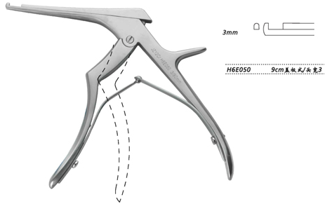 金鐘乳突咬骨鉗  H6E050 9cm 蓋板式 頭寬3