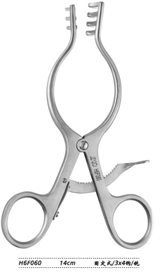 金鐘乳突牽開器  H6F060 14cm 固定式 3×4鉤鈍