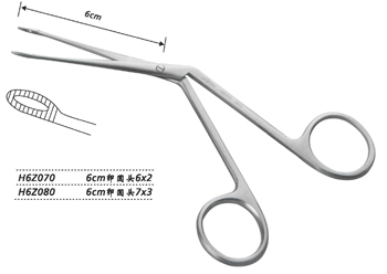 金鐘耳異物鉗  H6Z080 6cm 卵圓頭 7×3
