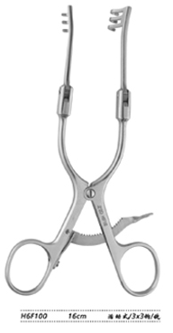 金鐘乳突牽開器  H6F100 16cm 活動式 3×3鉤鈍