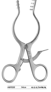 金鐘乳突牽開(kāi)器  H6F050 14cm 固定式 3×4鉤銳