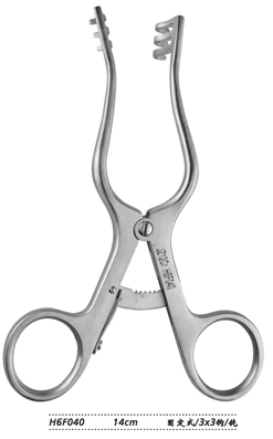 金鐘乳突牽開(kāi)器  H6F040 14cm 固定式 3×3鉤鈍