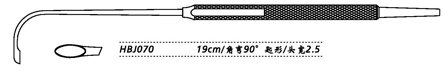 金鐘鼻刮匙角彎 HBJ070 19cm 角彎90° 匙形 頭寬2.5