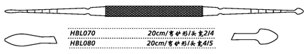 金鐘鼻剝離器彎鏟形 HBL080 20cm 彎鏟形 頭寬 4/5
