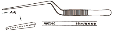 金鐘鼻用鑷槍形 HBZ010 16cm 有齒
