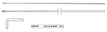 金鐘顯微喉鉤  H8I040 25cm 角彎 90° 單爪