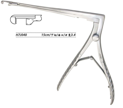 金鐘上頜竇咬骨鉗 H7J040 15cm下切 齒口 刃寬3.4