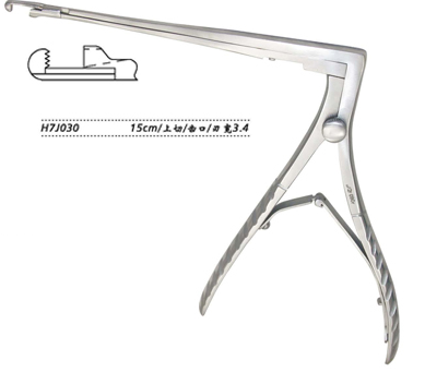 金鐘上頜竇咬骨鉗  H7J030 15cm上切 齒口 刃寬3.4
