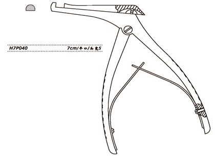 金鐘上頜竇止血鉗  H7P040 7cm平口 頭寬5