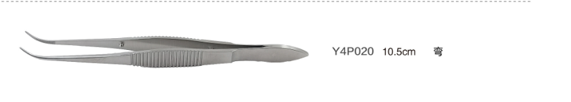金鐘顯微眼用鑷彎 Y4P020 10.5cm 彎