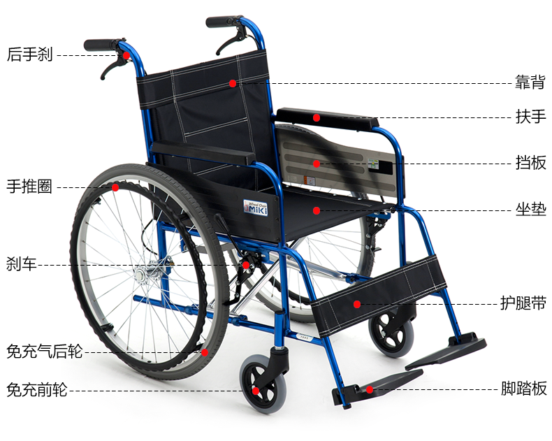 日本MIKI三貴輪椅車 M-43K免充氣胎便攜 折疊輕便 老人手推代步車 日本MIKI三貴輪椅車 M-43K免充氣胎便攜 折疊輕便 老人手推代步車